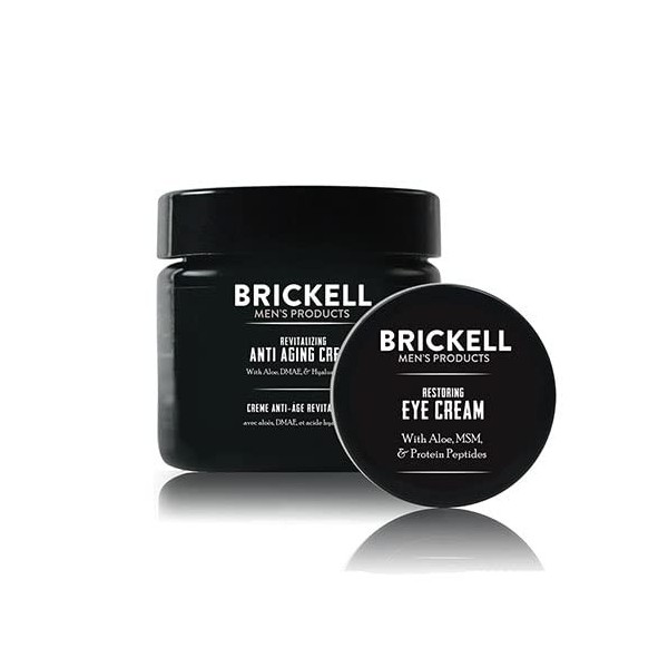 Brickell Mens Products Routine anti-âge Ultimate pour homme – Crème de nuit anti-rides pour le visage et les yeux pour rédui