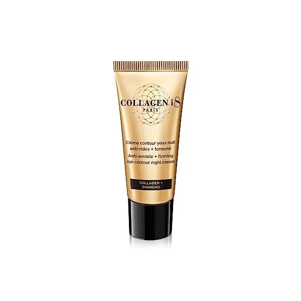 COLLAGEN i8 - Crème contour des yeux nuit anti-rides - Collagène + Thé Noir - 15 ml