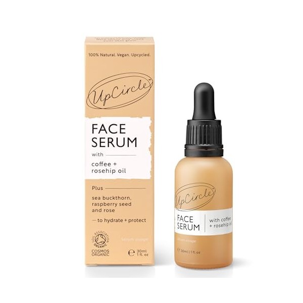 UpCircle Sérum visage bio avec huile de café 30 ml – Huile naturelle hydratante à la vitamine C – Végétalien + sans cruauté e