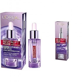 LOréal Paris - Revitalift Filler - Sérum Anti-Rides - 30 ml & Soin Yeux Revolumisant – Embout Double Applicateur Révolutionn