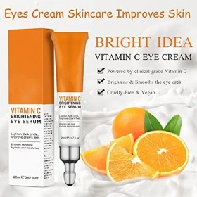 20 ml vitamine C crème pour les yeux Anti cernes sac pour les yeux fermeté hydratante blanchissant masseur rides sérum pour l