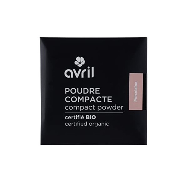 Avril - Poudre Compacte Bio - Texture Soyeuse - Unifie et Matifie le Teint - Vegan, Certifié Bio Ecocert - Fabriqué en France