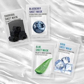 [PACK DE 8] EUNYUL Masque en feuille de Purity 8 types Masque visage Soins de la peau coréens Ingrédients nourrissants et nat