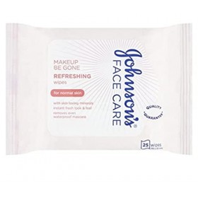 Soins du visage de maquillage de Johnson Be Gone lingettes rafraîchissantes 25 - Paquet de 6