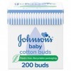 Johnsons Lot de 200 bâtonnets de coton pur