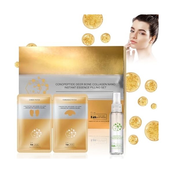 Spiral Peptide Deer Bone Collagen Essence Kit, Spiropeptide Deer Collagen Essence Set, Film de Collagène Soluble, Anti-Rides 