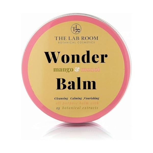 Wonderbalm Mango et Monoi The Lab Room - Baume Polyvalent Formulé avec Neurocosmétique - Nettoie, Hydrate et Parfume la Peau