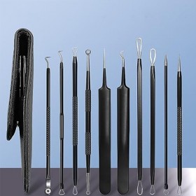 10 Pièces Ensemble Inoxydable Extracteur Point Noir, Pince à point noir, Kit Points Noirs, Extracteur de Point Noir à Tendanc