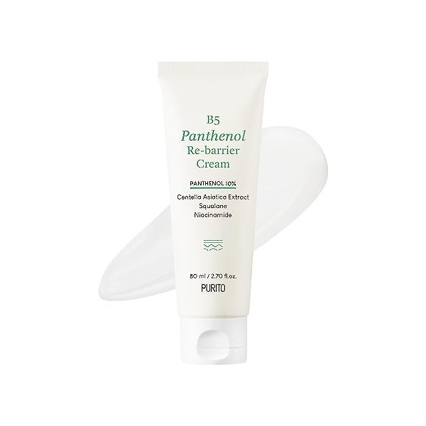 PURITO B5 Panthenol Re-Barriere-Creme, 80 ml, vegan und tierversuchsfrei, reichhaltige Feuchtigkeitscreme, feuchtigkeitsspend