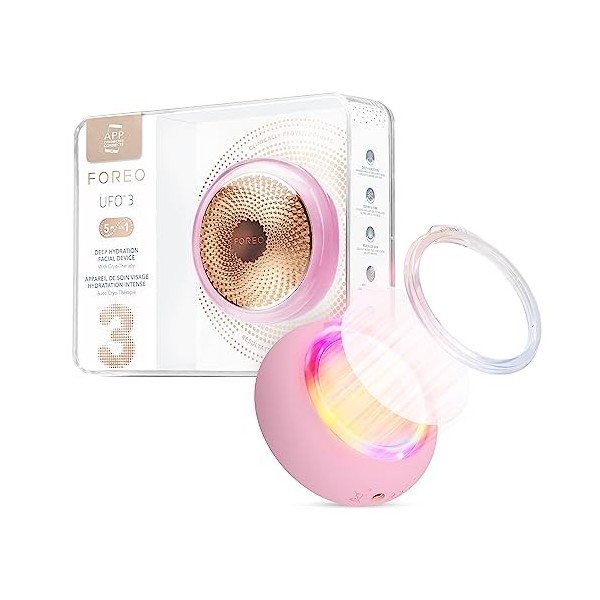 UFO 3 masque hydratant visage profond - Spa visage 5 en 1 - Luminothérapie lumière rouge, thermothérapie, cryothérapie, massa