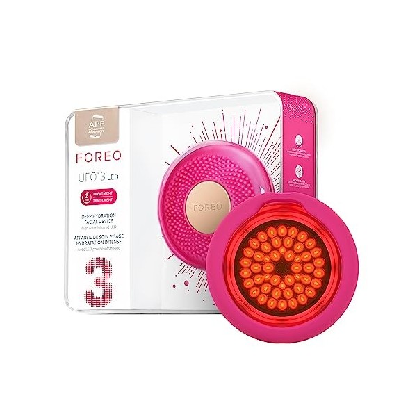 FOREO UFO 3 LED masque hydratant visage 4 en 1 - LED à spectre complet - Luminothérapie profonde NIR et lumière rouge - Therm