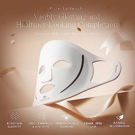 LED Light Therapy Mask Silicone par Project E Beauty | Anti-âge et anti-imperfections | Solutions aux boutons | Diminution de
