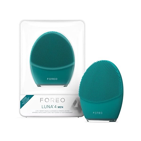 FOREO LUNA 4 MEN Brosse nettoyante visage peau et barbe - Massage visage raffermissant - Brosse anti-âge - Améliore labsorpt