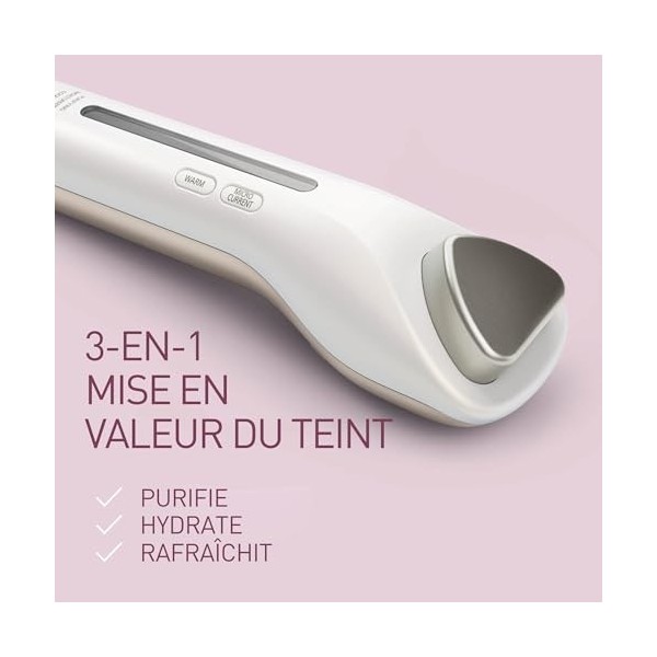 Panasonic Stimulateur Fermeté pour Visage, Rituel Beauté 3en1, Action Detox, Effet Boost, Mode Tonifiant, Blanc