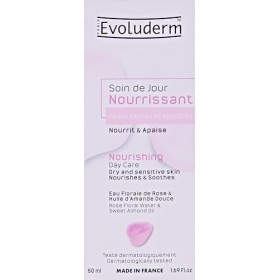 EVOLUDERM - Soin de Jour Nourrissant Peaux Sèches et Sensibles – 50 ml - Fabrication Française
