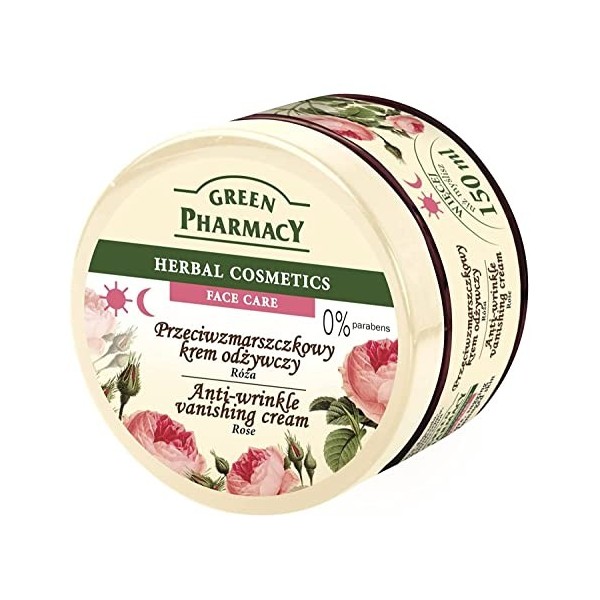 Green Pharmacy Antifalten Rosa Gesichtscreme 150ml