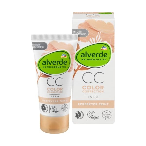 alverde Crème de jour naturelle teintée - Couleur parfaite - Fleur de porcelaine - 50 ml