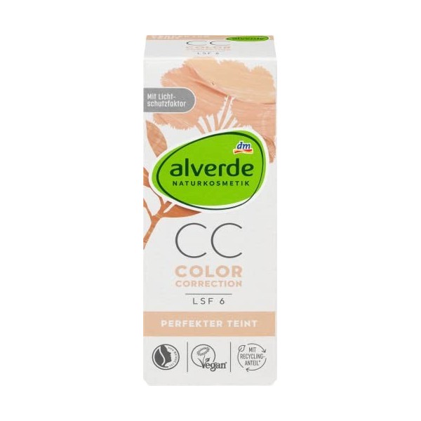 alverde Crème de jour naturelle teintée - Couleur parfaite - Fleur de porcelaine - 50 ml