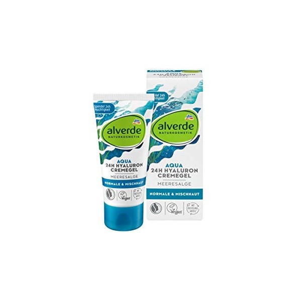 alverde Naturcosmetik Aqua 24h Crème de jour à lacide hyaluronique 50 ml