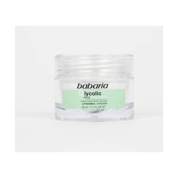 Babaria - Crème faciale anti-agence et régénérante, avec de lacide glycolique, du grand-grandolole, des racines de gingembre