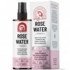 Lotion Tonique à lEau de Rose Biologique pour le Visage et les Cheveux - Vaporisateur dEau de Rose Pure Nourrissante et Hyd