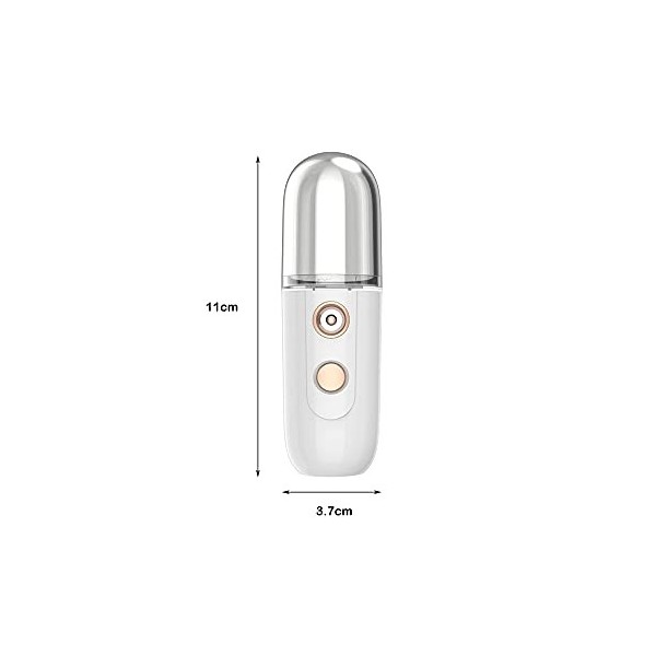 SUQ 35ml Mini Pulvérisateur de Brume, Pulvérisateur pour Visage, Portatif USB Rechargeable de Brume, pour Hydratation du Visa
