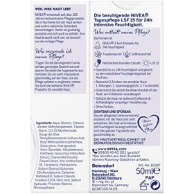 NIVEA Soin de jour apaisant 24h Hydratant Sensible Peau FPS 15 oh, 50 ml