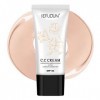 CC Cream, Fond de teint à couverture totale, Base de maquillage et écran solaire SPF 50+, Hydratant anti-âge, Couleur naturel