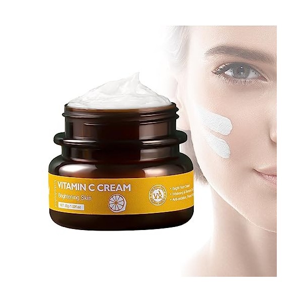 Keeoysie VITAMIN C Glow Crème hydratante-30g,Crème Visage à la Vitamine C pour Femme et Homme,Crème hydratante pour le visage