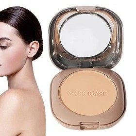 Poudre compacte pour peau grasse | Poudre de finition longue durée Poreless double couche - Poudre fixatrice de maquillage lo