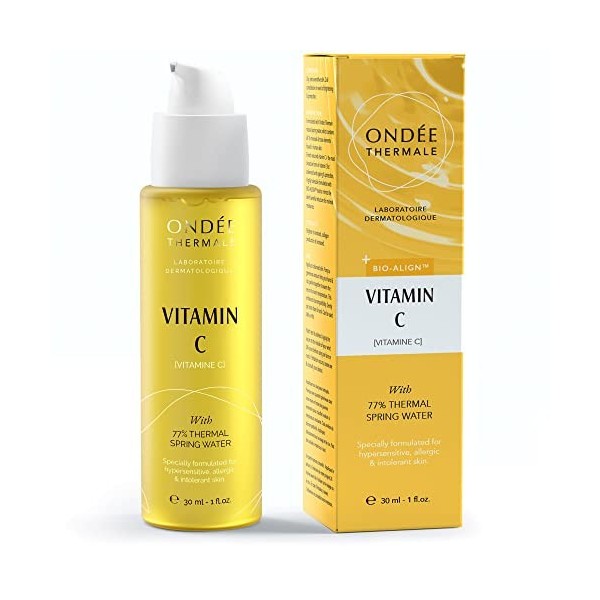 Sérum de Vitamine C Pure pour le Visage avec de lAcide Hyaluronique - Sérum Hydratant Anti-Age à la Vitamine C pour le Visag