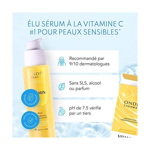 Sérum de Vitamine C Pure pour le Visage avec de lAcide Hyaluronique - Sérum Hydratant Anti-Age à la Vitamine C pour le Visag