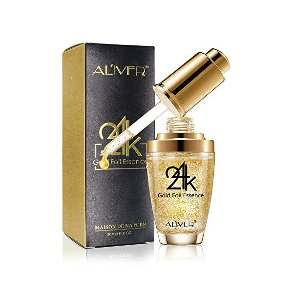 24K Gold Essence Collagen Face Serum Moisturizer Enriched with Vitamin C Serum, Vitamin E Cream for Skin care with Hyaluronic