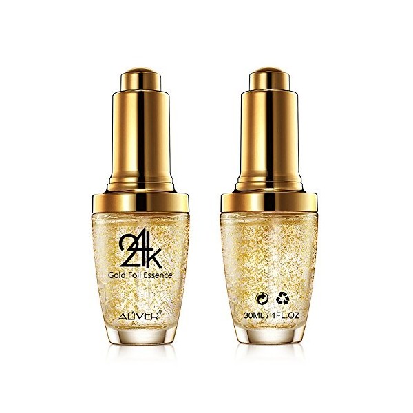 24K Gold Essence Collagen Face Serum Moisturizer Enriched with Vitamin C Serum, Vitamin E Cream for Skin care with Hyaluronic