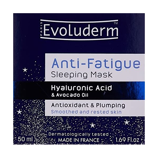 EVOLUDERM - Baume de Nuit Défatigant Antioxydant & Repulpant -50 ml - Fabrication Française