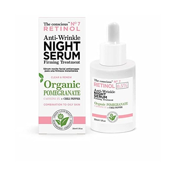 The Conscious Retinol Anti-wrinkle Night Serum Organic Pomegranate 30 Ml Mujer