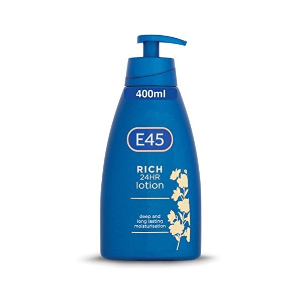 E45 Rich Skin Lotion hydratante 400 ml - E45 à lhuile donagre - Lotion corporelle légère pour peaux sèches et sensibles - H