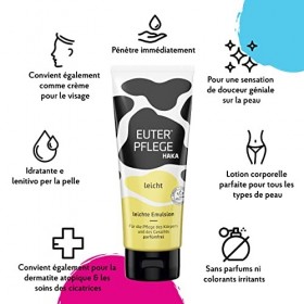 EUTERPFLEGE "léger", crème mains, texture légère, sans parfum, convient aux personnes allergiques, pour tout le corps, 200 ml