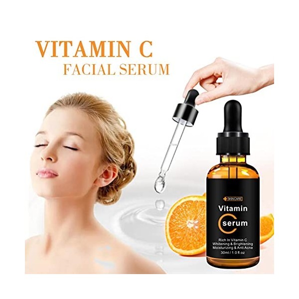 StyleBest Le sérum pour Le Visage à la Vitamine C éclaircit lessence faciale des Pores de rétrécissement de Couleur Akin