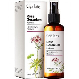 Eau florale de rose géranium - 100% dhydrolat pur à vaporiser pour le visage, le toner pour le visage, lacné, le corps, le 