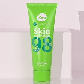 7DAYS Gel Apaisant à lAloe Vera aux Extraits dArbre à Thé/Gel Visage et Corps Hydratant à 98% dAloe Vera pour une Hydratat