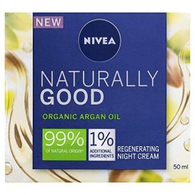 NIVEA ‎‎87133 Good Crème visage hydratante de nuit régénérante à lhuile dargan bio, de jojoba et damande, 99 % dingrédien