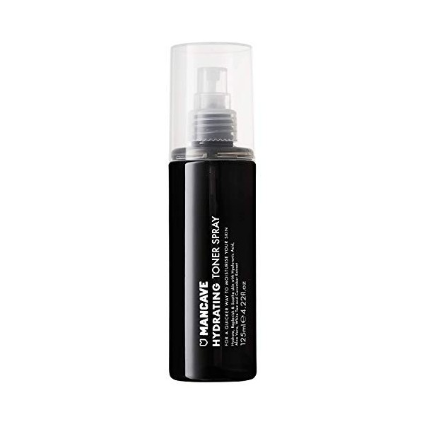 ManCave Tonique Visage Hommes - Tonique Visage 125 ml Acide Hyaluronique, Tonique Hydratant et Tonification Rapide, Extrait d