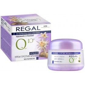 Regal Q10+ Crème Anti-Rides Nuit avec Lhuile de Baobab et Edelweiss Peaux Normales à Sèches