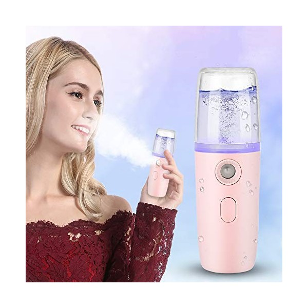 Nano Face Mist Sprayer avec miroir, Mini désodorisant facial portatif à la vapeur pour le visage, Handy Face Humidifier Spray