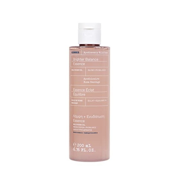 KORRES APOTHECARY Wild Rose Essence équilibrante pour un complexe radieux 200 ml Testé dermatologiquement Végétalien