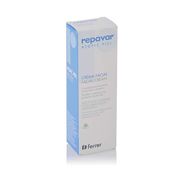 Repavar Atopic Skin - Crème Visage pour Réparer, Régénérer et Combattre les Démangeaisons - Soin du Visage Émollient, Reconst