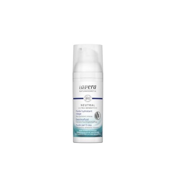 lavera Neutral Ultra Sensitive Fluide - hydratant visage - Hydratation de 24 heures – Vegan - Cosmétiques naturels - Sans glu