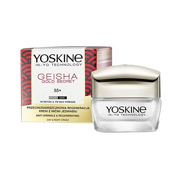 YOSKINE Geisha Gold Secret 55+ krem z niæmi jedwabiu przeciwzmarszczkowa Regeneracja after dzieñ i na noc 50 ml