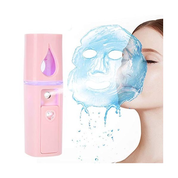 Nano humidificateur facial, Nano Mist Sprayer Visage, Nano Handy Mini Pulvérisateur de Visage pour le Visage Hydratant Vapori